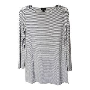 J. Jill Wearever Collection Black/White Long Sleeve Tunic Top Shirt Size M Pet.